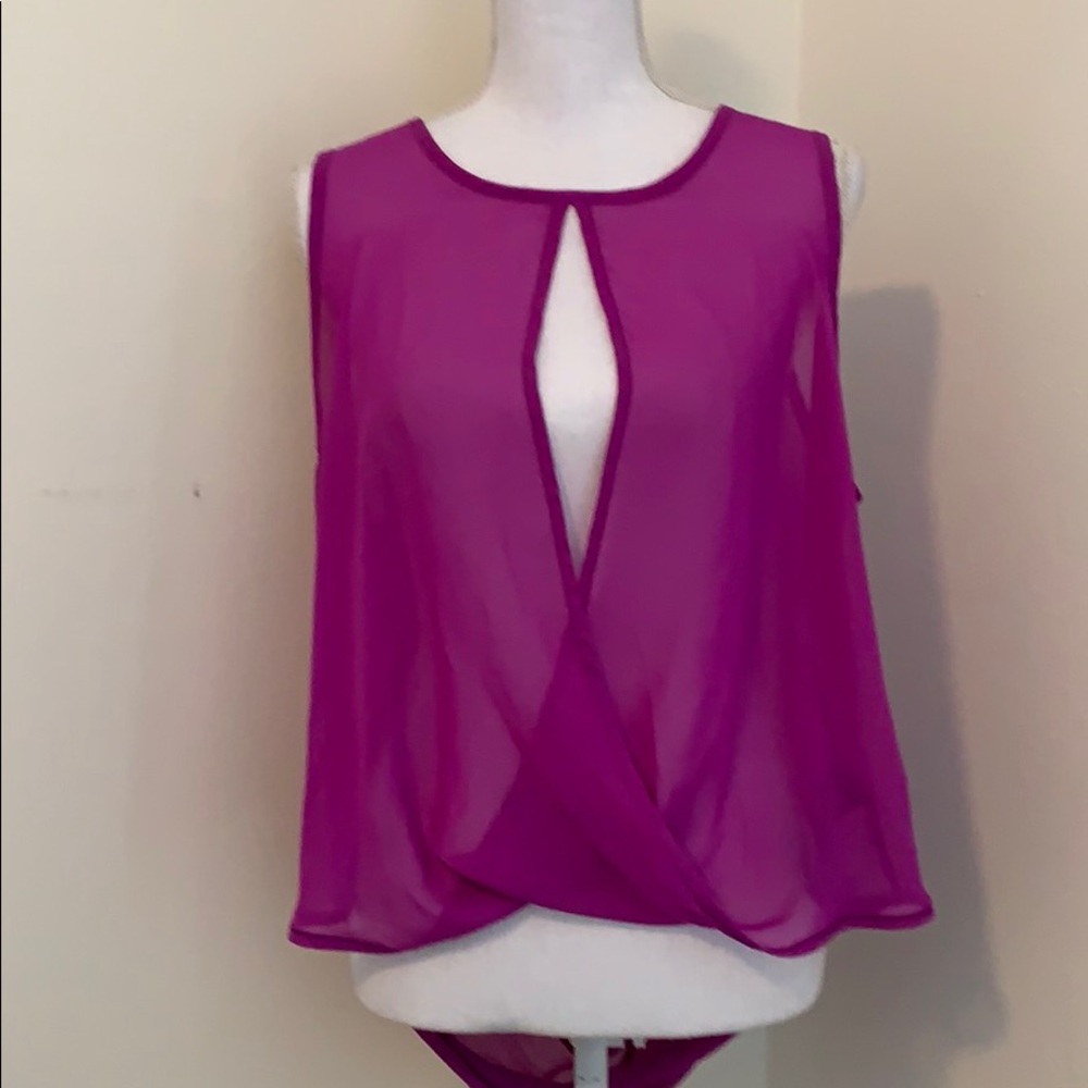 G by Guess Purple Hi/low Drape Shirt Size Medium